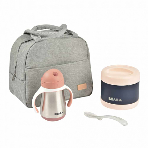 Beaba - Set izoterm on the go 4 piese Beaba Pink