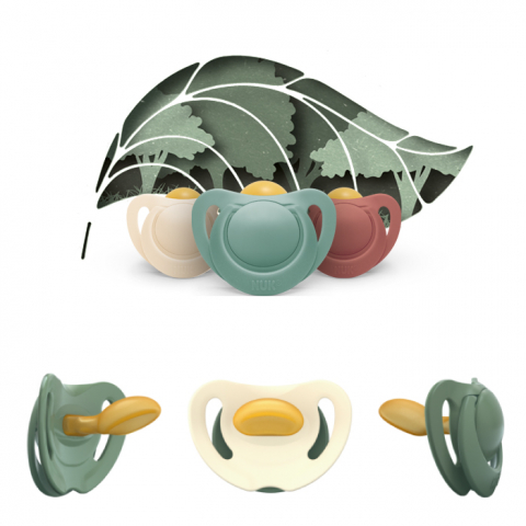 Suzeta Nuk for Nature Latex M1, 0-6 luni, Set 2 Bucati, Verde [2]