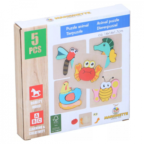 Puzzle din lemn Marionette Gaina 5 piese [2]