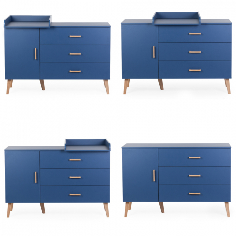 Comoda Childhome Bold Blue 137x77x98 cm cu masa de infasat [1]