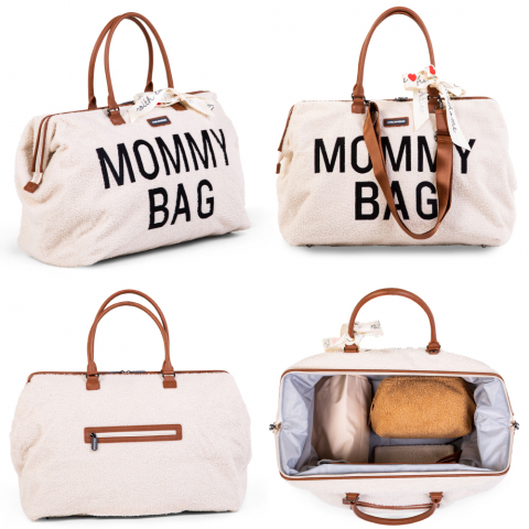 Geanta de infasat Childhome Mommy Bag Teddy Ecru [1]