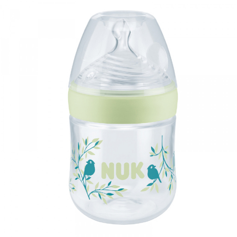 Nuk - Biberon Nuk Nature Sense PP 150 ml Control Temperatura Tetina Silicon S 0-6 luni Verde