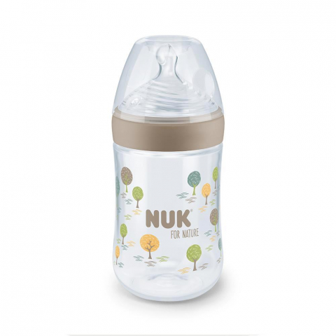 Biberon Nuk for Nature PP 260 ml, Control Temperatura, Tetina Silicon M, Crem [1]