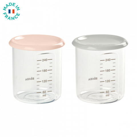 Beaba - Set 2 recipiente ermetice din Tritan 240ml - Roz