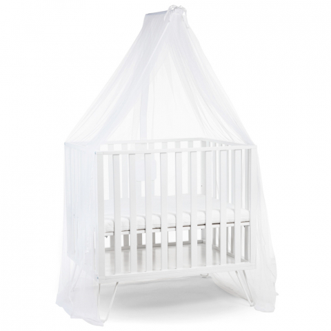 Suport baldachin Childhome cu plasa de tantari, Fag Alb [1]
