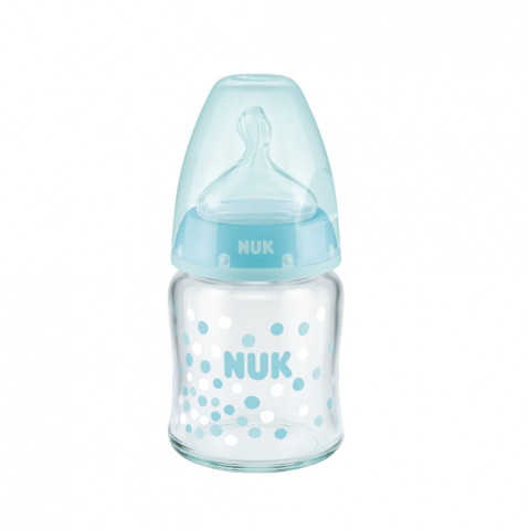 Nuk - Biberon Nuk First Choice Plus Sticla 120 ml Tetina Silicon M 0-6 luni Bleu