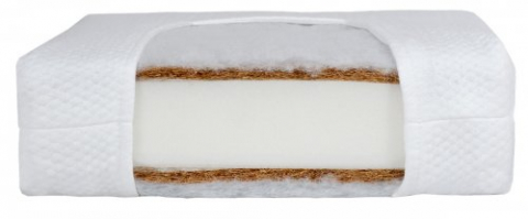 Fiki Miki - Saltea Cocos Spuma Poliuretanica Cocos Komfort Lux 140/70/7.5 cm