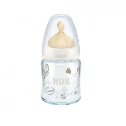 Nuk - Biberon Nuk First Choice Plus Sticla 120 Ml Tetina Latex M 0-6 luni Alb