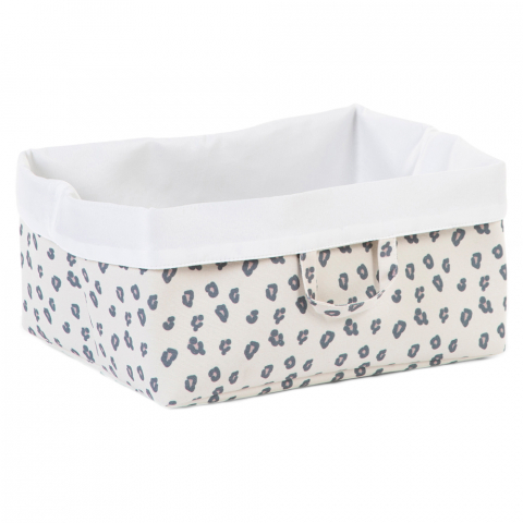 Childhome - Cos depozitare panza Childhome 40x30x20 cm, Leopard
