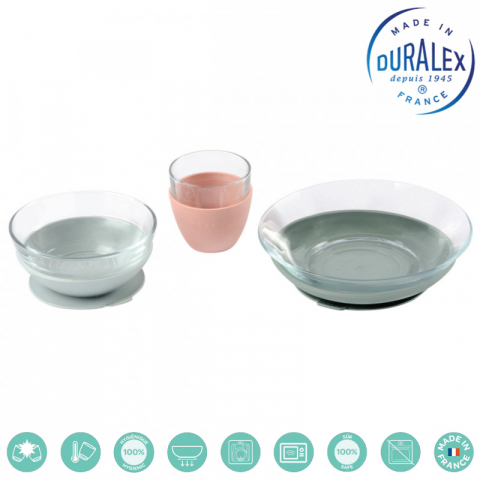 Set de masa 3 piese din sticla DURALEX cu suport antiaderent - Eucalyptus [5]