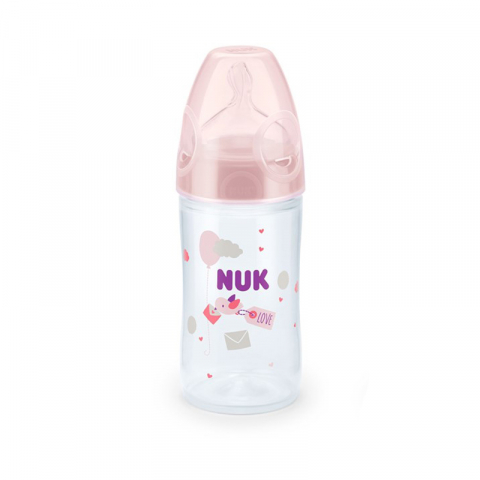 Nuk - Biberon Nuk New Classic 150 Ml Tetina Silicon 0-6 luni Roz 