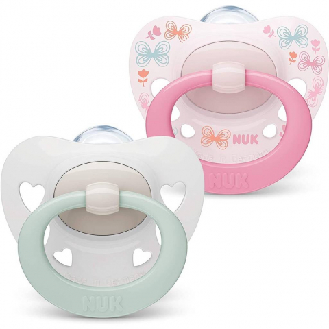 Nuk - Suzeta Nuk Signature Silicon M1 Roz 0-6 luni Set 2 Bucati