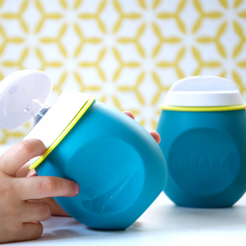 Set BabySqueez 2 in 1 si Recipient Squeez - Albastru [3]