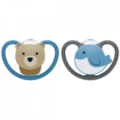 Nuk - Suzeta Nuk Space Silicon M1 Blue 0-6 luni 2 Bucati Set