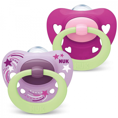Nuk - Suzeta Nuk Signature Night Silicon M3 Mov 18-36 luni Set 2 Bucati
