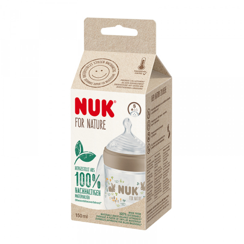 Nuk - Biberon Nuk for Nature PP 260 ml, Control Temperatura, Tetina Silicon M, Crem