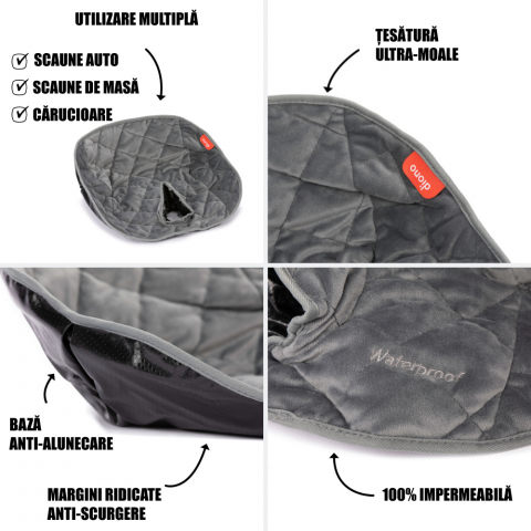 Protectie impermeabila scaun auto Diono Ultra Dry Seat Gray [1]
