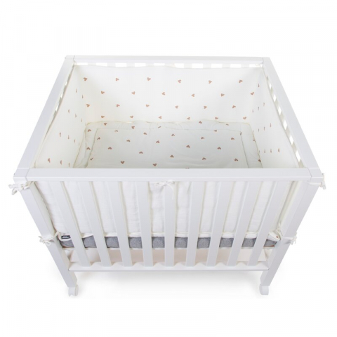 Protectie patut Childhome 35x340 cm Jerse/Muselina, Inimioare [1]