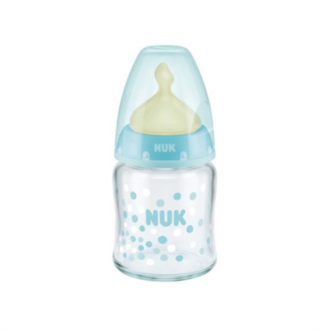 Nuk - Biberon Nuk First Choice Plus Sticla 120 ml Tetina Latex M 0-6 luni Turcoaz