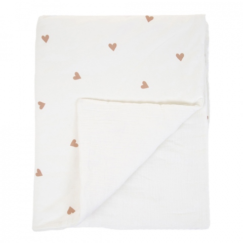 Childhome - Paturica Childhome Jerse/Muselina 80x100 cm, Inimioare