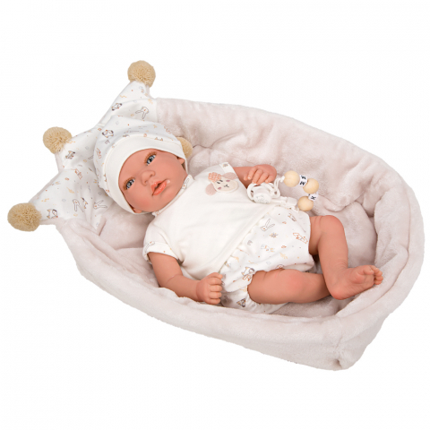 Arias - Papusa Reborn bebelus realist Arias Aday 40 cm si cos Beige