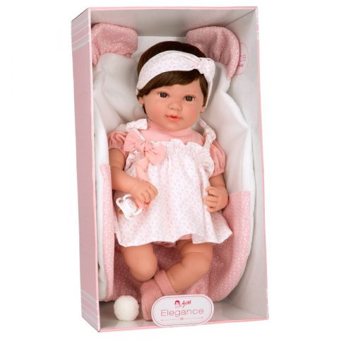 Papusa care rade Arias Iria Elegance 45 cm si paturica Pink/White [2]