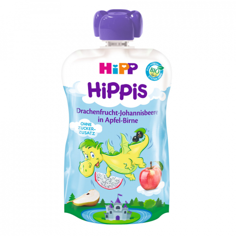 HiPP - Piure HiPP Hippis fructul dragonului, coacaze negre, mar, para 100 g