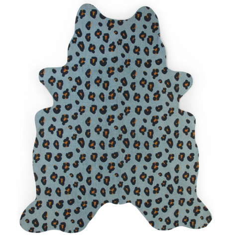 Childhome - Covor Bumbac Childhome 145x160 cm, Leopard Albastru