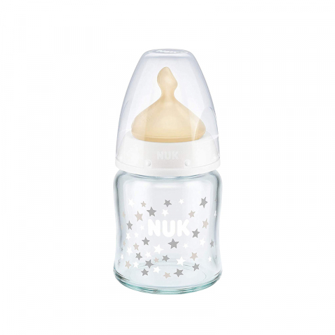 Nuk - Biberon Nuk First Choice Plus Sticla 120 ml Tetina Latex M 0-6 luni Stelute 
