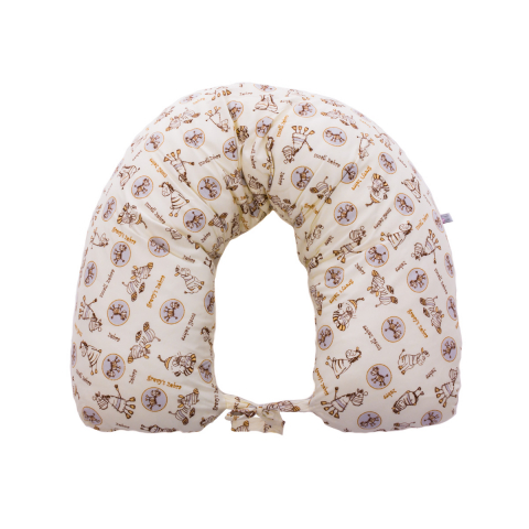 Fiki Miki - Perna Gravida 3 in 1 Husa Bumbac Bej Model Zebre 165cm