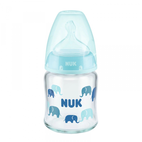 Nuk - Biberon Nuk First Choice Sticla 120 ml Control Temperatura Tetina Silicon M 0-6 luni Bleu