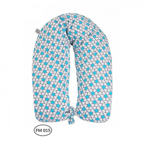 Fiki Miki - Perna Gravida 3 in 1 Husa Bumbac Gri-Bleu 165 cm