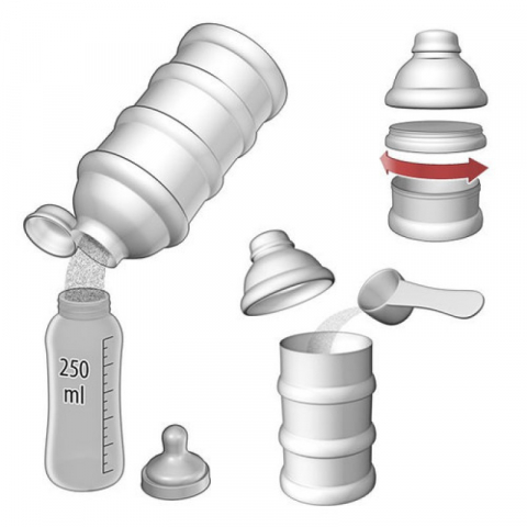 Recipient lapte praf - Bleu Ciel [1]