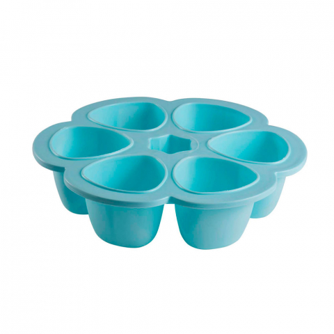 Recipient ermetic silicon multiportii 6x150 ml Beaba Blue [1]