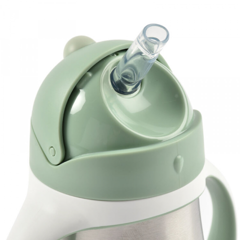 Cana cu pai din inox Beaba 250 ml Sage Green [2]