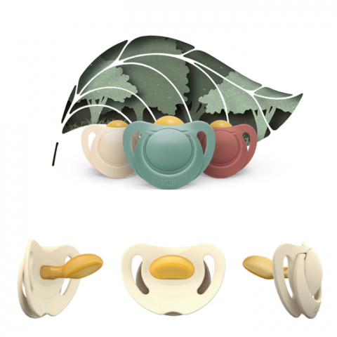 Nuk - Suzeta Nuk for Nature Latex M3, 18-36 luni, Set 2 Bucati, Crem