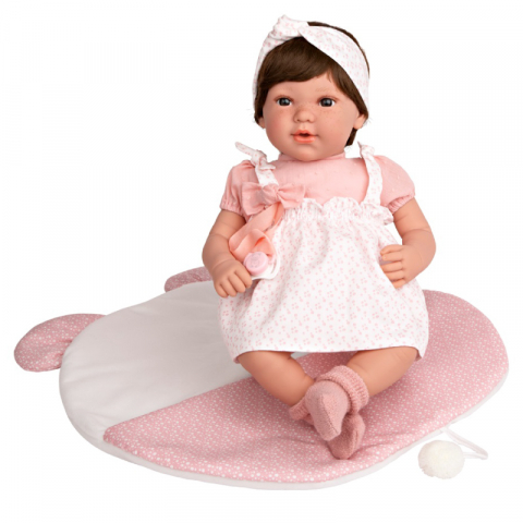 Arias - Papusa care rade Arias Iria Elegance 45 cm si paturica Pink/White