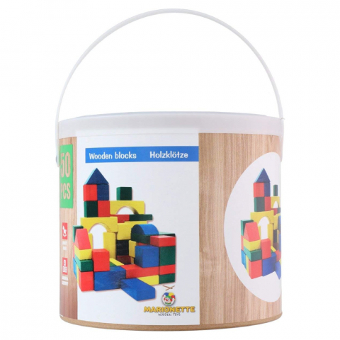 Set constructie din lemn Marionette forme geometrice 50 piese [1]