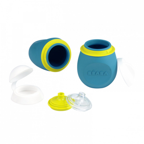 Set BabySqueez 2 in 1 si Recipient Squeez - Albastru [2]