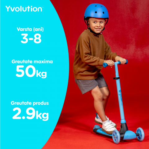 Trotineta cu 3 roti Yvolution Y Glider Kiwi Blue [5]