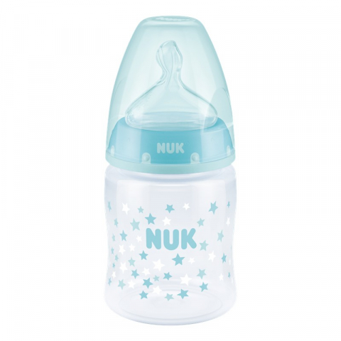 Nuk - Biberon Nuk First Choice Plus Control Temperatura 150 ml Tetina Silicon M 0-6 luni Bleu
