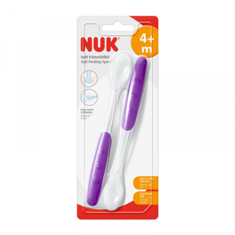 Nuk - Set 2 lingurite moi Nuk 4 luni+ Mov