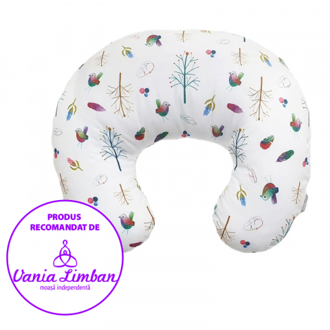 Perna de Alaptare Fiziologica Husa Bumbac Model Pasari 72 cm [2]