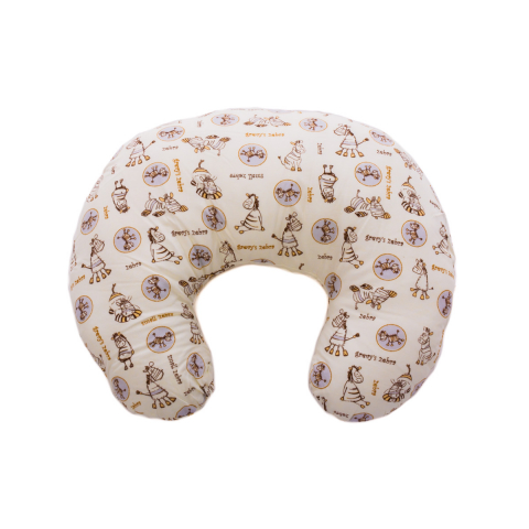 Fiki Miki - Perna de alaptare fiziologica husa din bumbac bej model zebre 72 cm