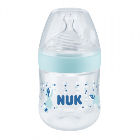 Nuk - Biberon Nuk Nature Sense PP 150 ml Control Temperatura Tetina Silicon S 0-6 luni Turcoaz