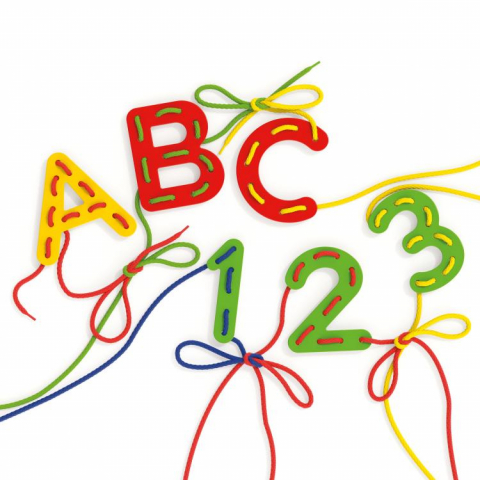 Joc cu sireturi Montessori ABC+123 [2]