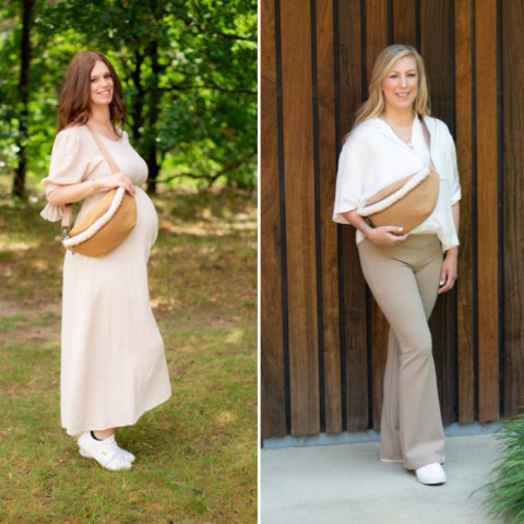 Geanta Childhome Banana On The Go aspect piele intoarsa Bej [2]