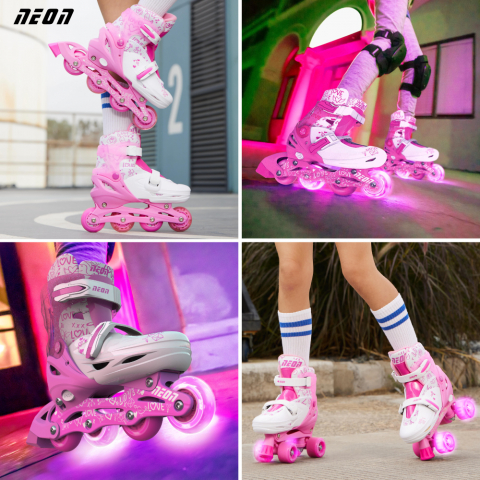 Role 2 in 1 Neon Combo Skates marime 34-37 Pink [6]