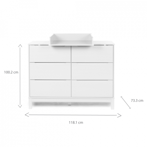 Comoda Childhome Jota 118.1x73.3x100.2 cm cu masa de infasat, MDF Alb [4]
