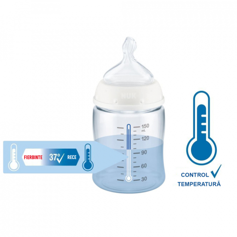 Biberon Nuk First Choice Plus Control Temperatura 150 ml Tetina Silicon M 0-6 luni Bleu [1]